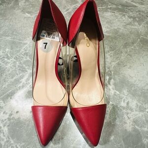 Aldo Holiday Red Clear Cinderella Style Stiletto Heels Ladies SZ 7